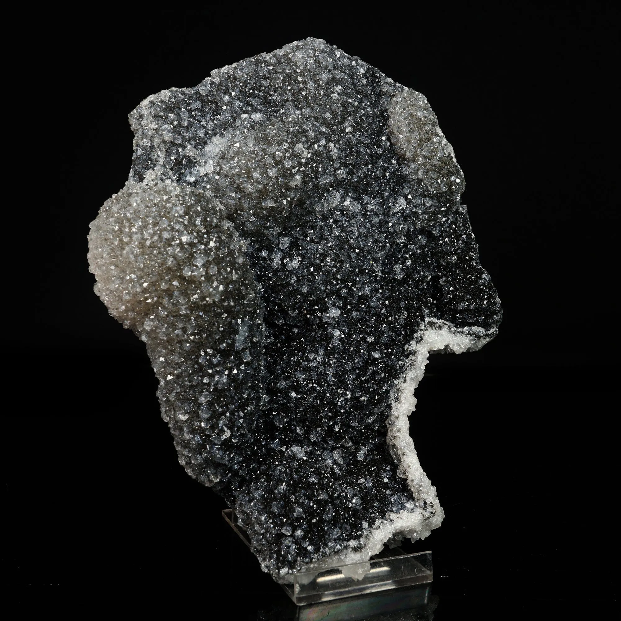 Huge Floter Apophyllite with Black Chalcedony Natural Mineral Specimen - image 3