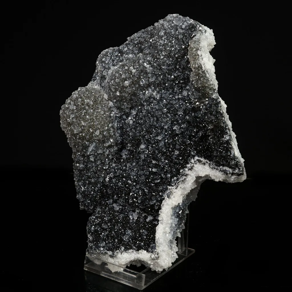 Huge Floter Apophyllite with Black Chalcedony Natural Mineral Specimen - image 2