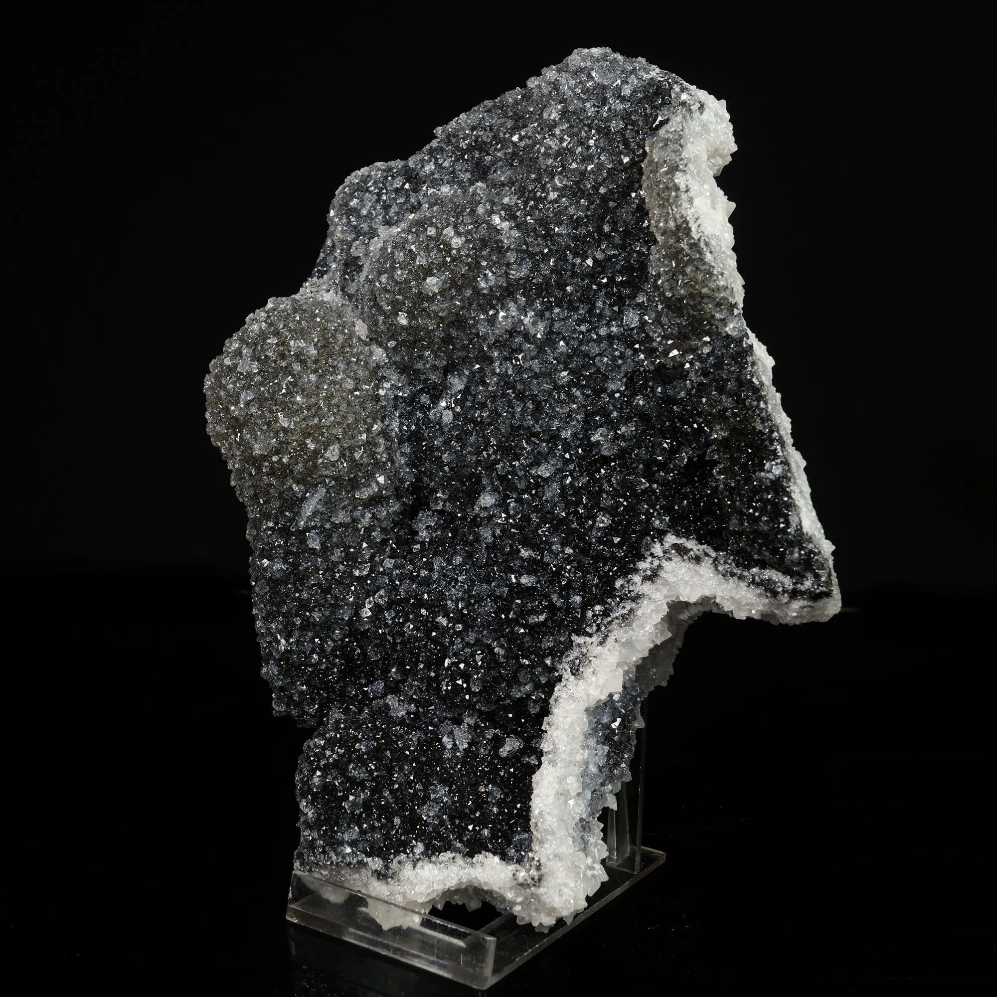 Huge Floter Apophyllite with Black Chalcedony Natural Mineral Specimen - image 2