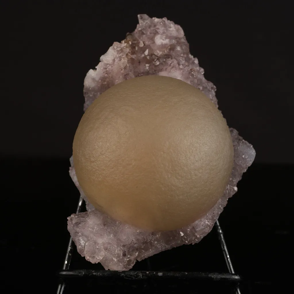Huge Fluorite Ball on Amethyst Very Rare Natural Mineral Specimen image