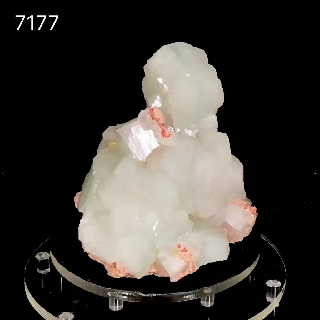 Huge Green Apophyllite Cubes with Heulandite – Freestanding Natural Mineral Specimen from Nashik - image 8