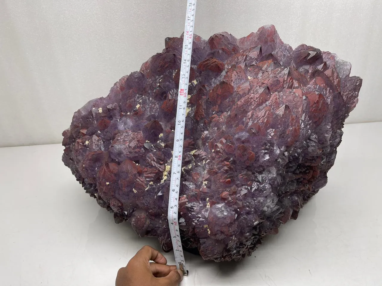 Huge Pointed Amethyst Red Color Crystals With Iron Hematite Specimen - image 3