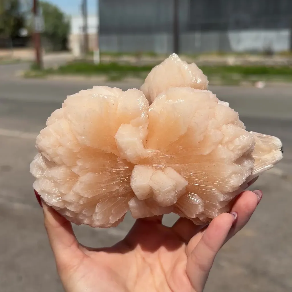 Huge Rare Bow-Tie Stilbite Crystal Cluster – Peach Indian Zeolite Mineral Specimen from Nashik - image 2