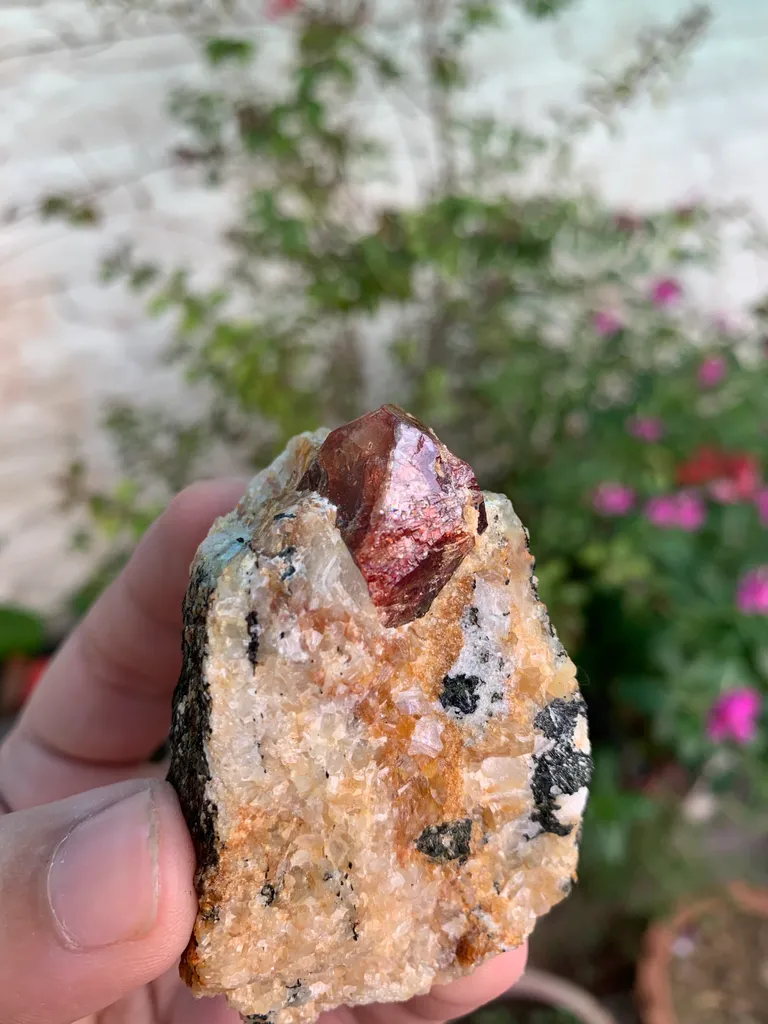 Huge Rare Red Terminated Zircon Specimen from Pakistan - image 4