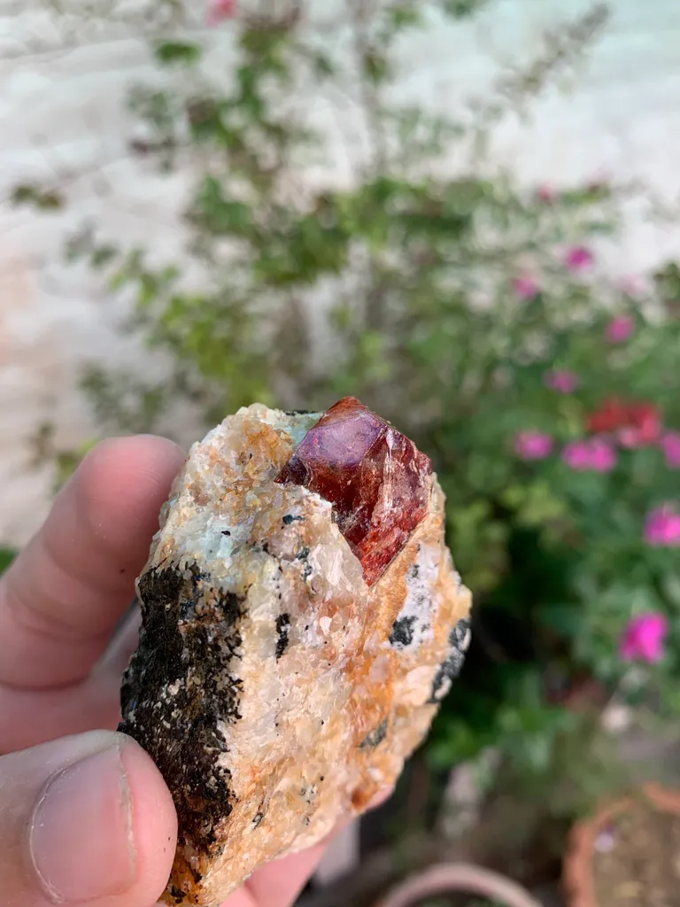 Huge Rare Red Terminated Zircon Specimen from Pakistan - image 2