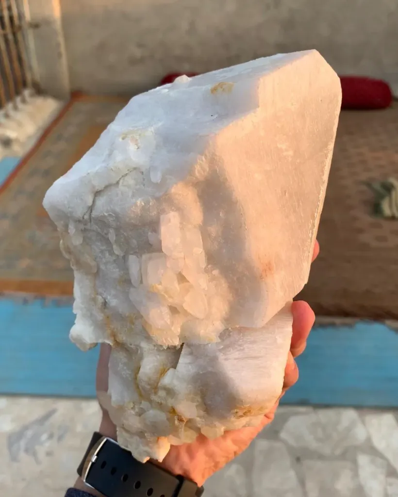 Huge Size Twinned Microcline Feldspar combine Fluorescent Apatite and Quartz Specimen from Pakistan - image 7