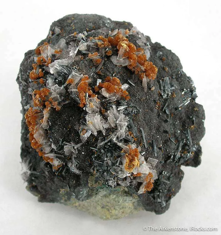 Hutchinsonite With Baryte and Orpiment image