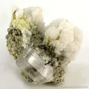 Hyalite Opal on Goshenite Beryl - image 1