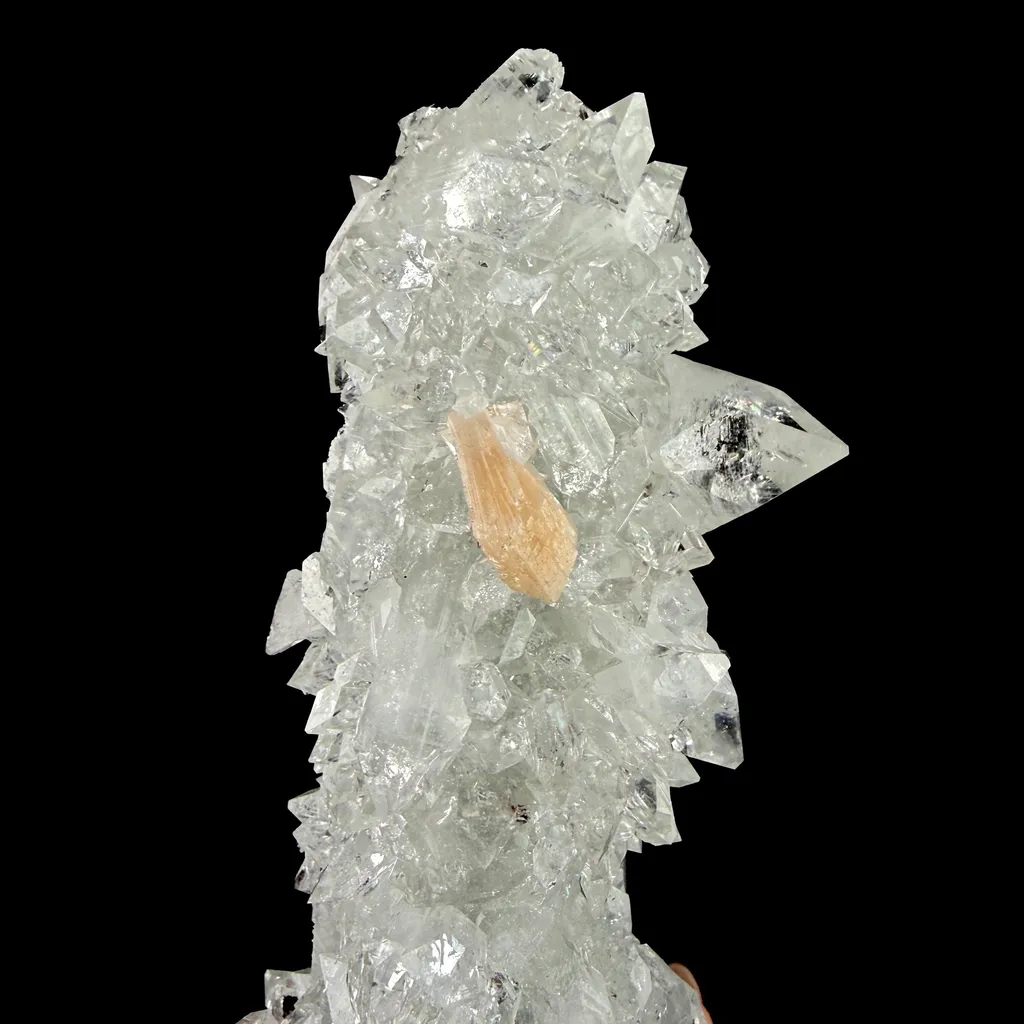 Icy Clear Apophyllite Cluster with Stilbite – Zeolite Mineral from Jalgaon,India - image 2