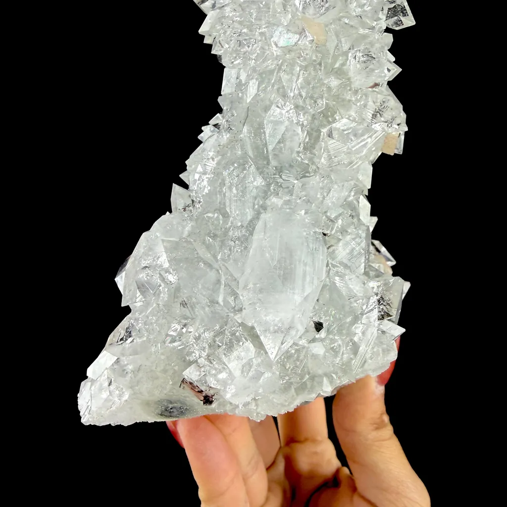 Icy Clear Apophyllite Cluster with Stilbite – Zeolite Mineral from Jalgaon,India - image 7