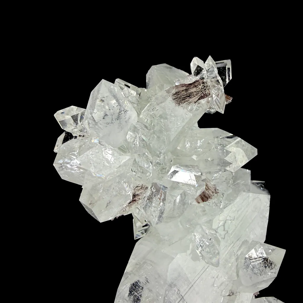 Icy Clear Apophyllite Crystals with Heulandite – Indian Zeolite Specimen from Jalgaon - image 2
