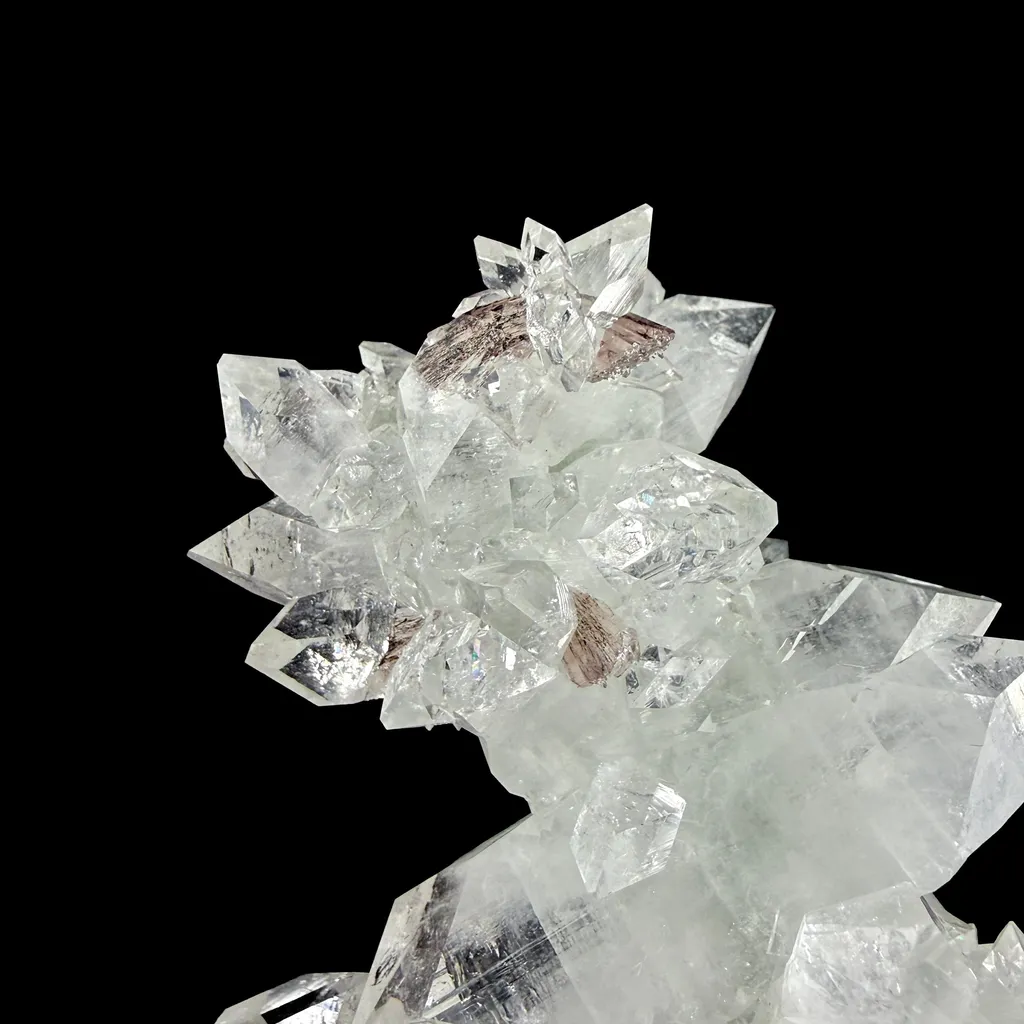 Icy Clear Apophyllite Crystals with Heulandite – Indian Zeolite Specimen from Jalgaon - image 8