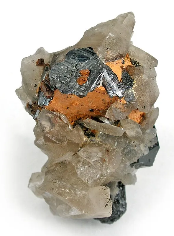 Ilmenite, Cassiterite, Quartz (Var: Smoky Quartz) image