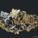 Ilvaite, Calcite, Quartz on Hedenbergite - image 2