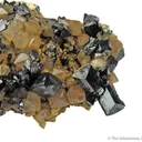 Ilvaite, Calcite, Quartz on Hedenbergite - image 6