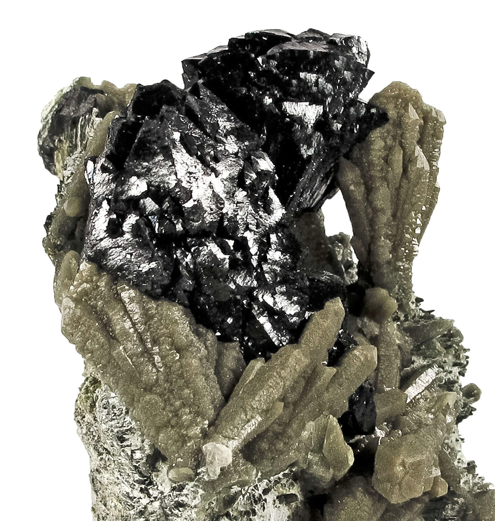 Ilvaite With Quartz Included By Hedenbergite - image 2