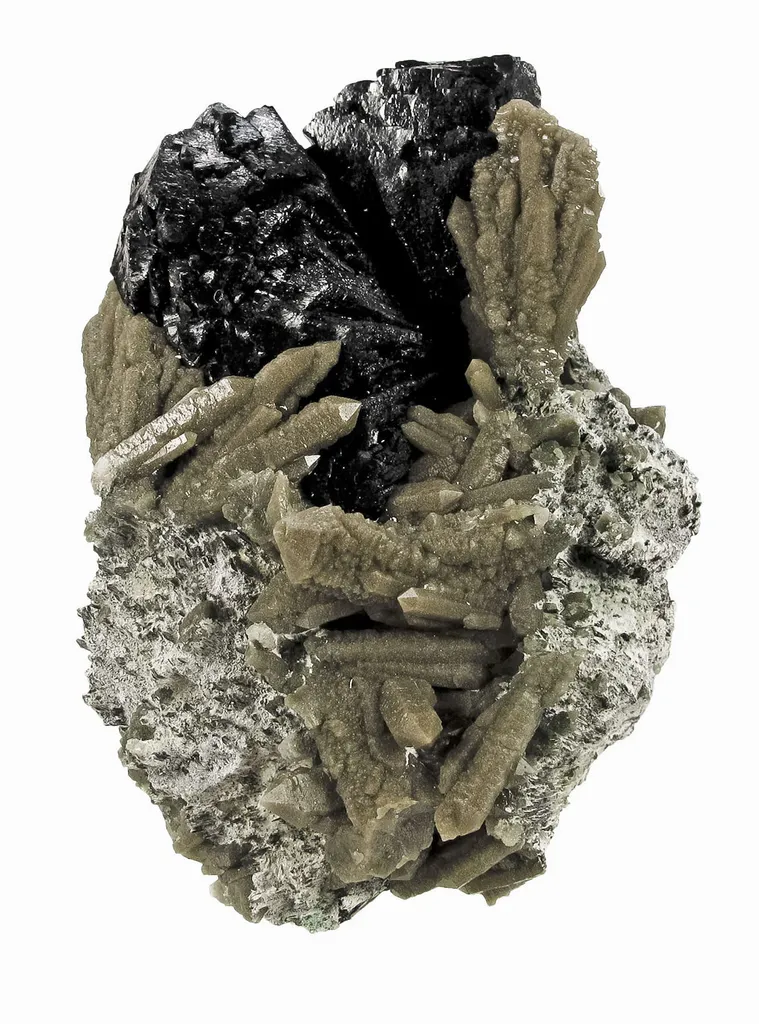 Ilvaite With Quartz Included By Hedenbergite - image 3