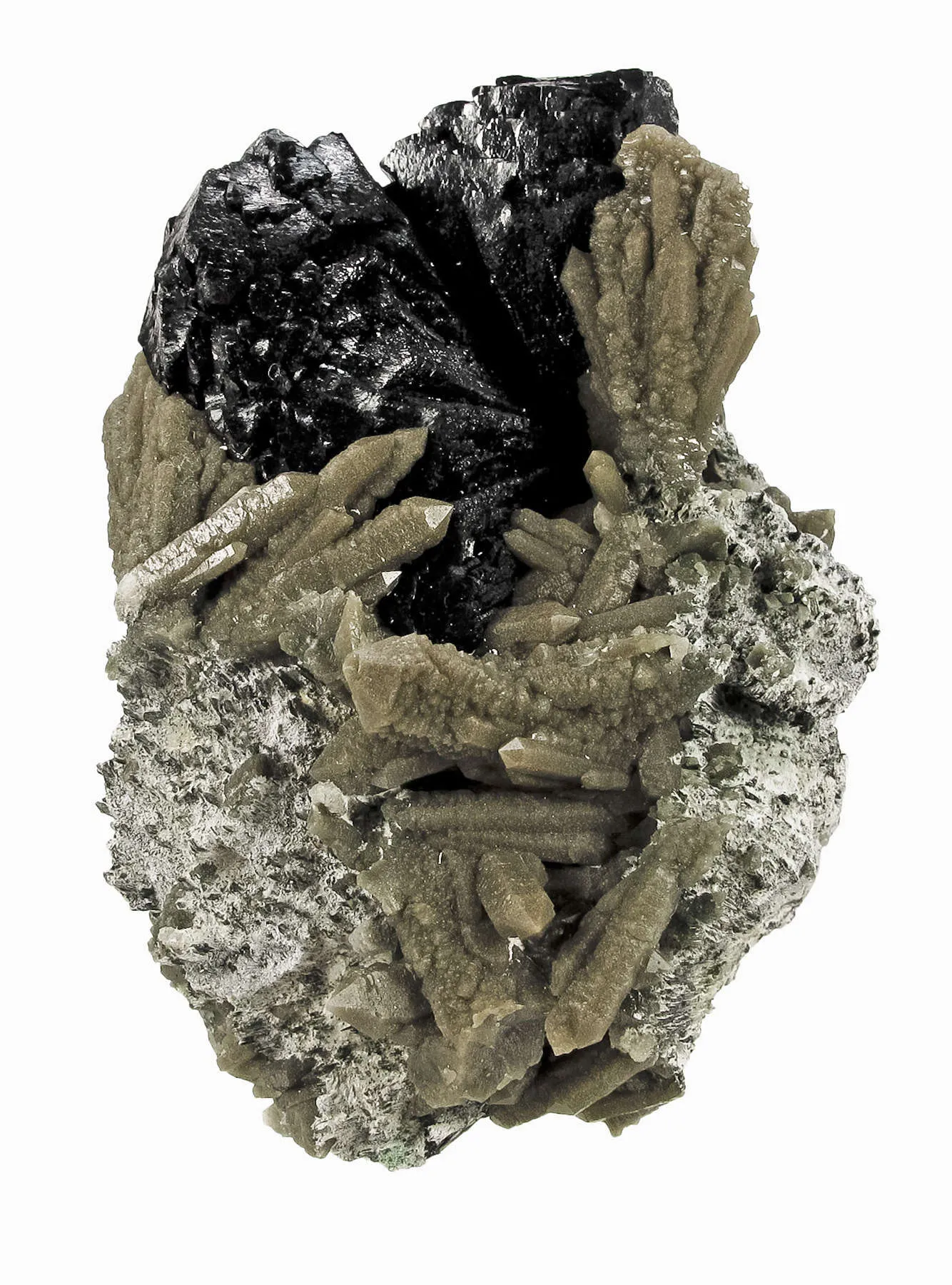 Ilvaite With Quartz Included By Hedenbergite - image 3