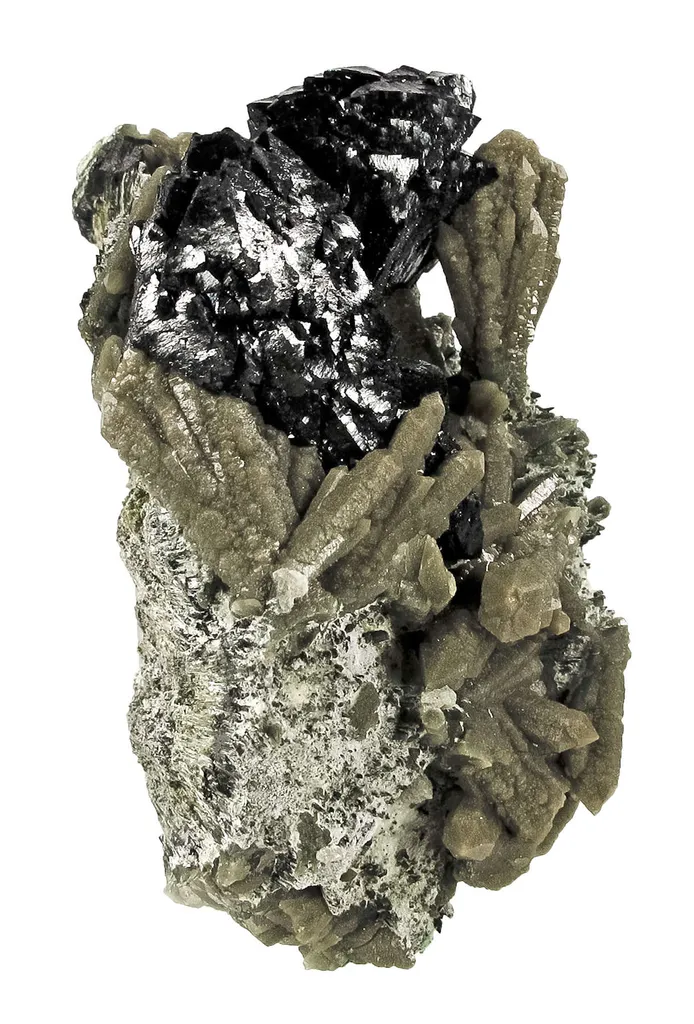 Ilvaite With Quartz Included By Hedenbergite - image 4