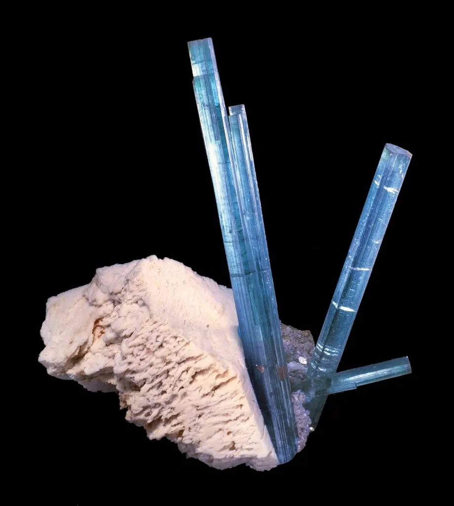 Indicolite (Elbaite), Microcline, Lepidolite image