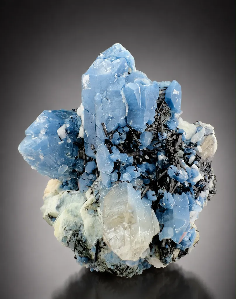 Indicolite Quartz with Schorl Tourmaline from Afghanistan, Nuristan - image 6
