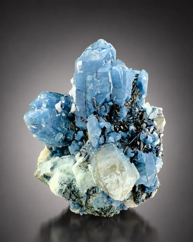 Indicolite Quartz with Schorl Tourmaline from Afghanistan, Nuristan - image 7