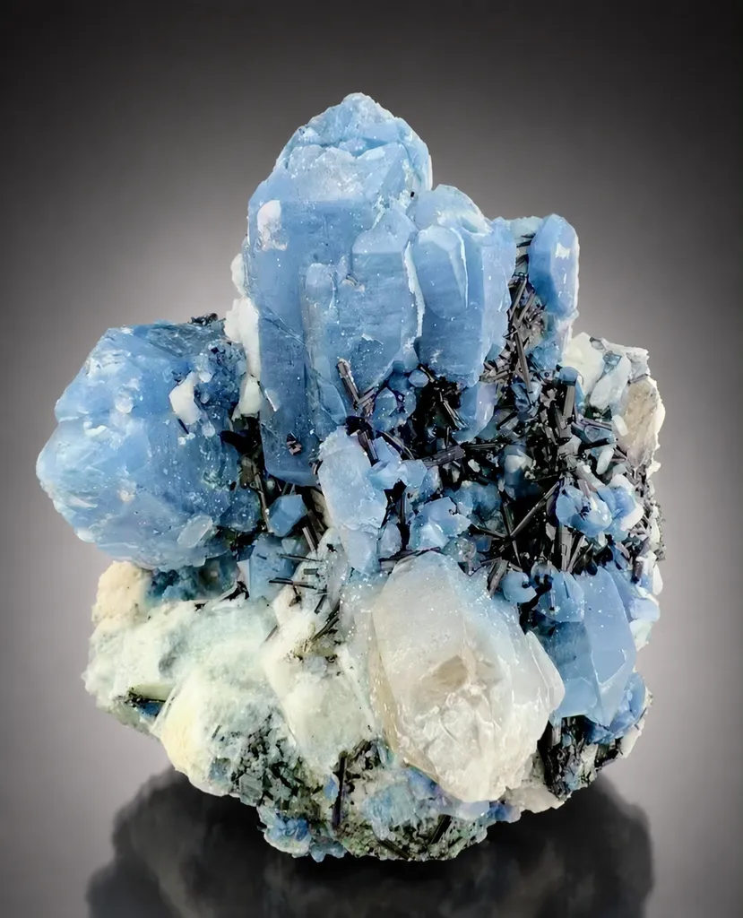 Indicolite Quartz with Schorl Tourmaline from Afghanistan, Nuristan - image 2