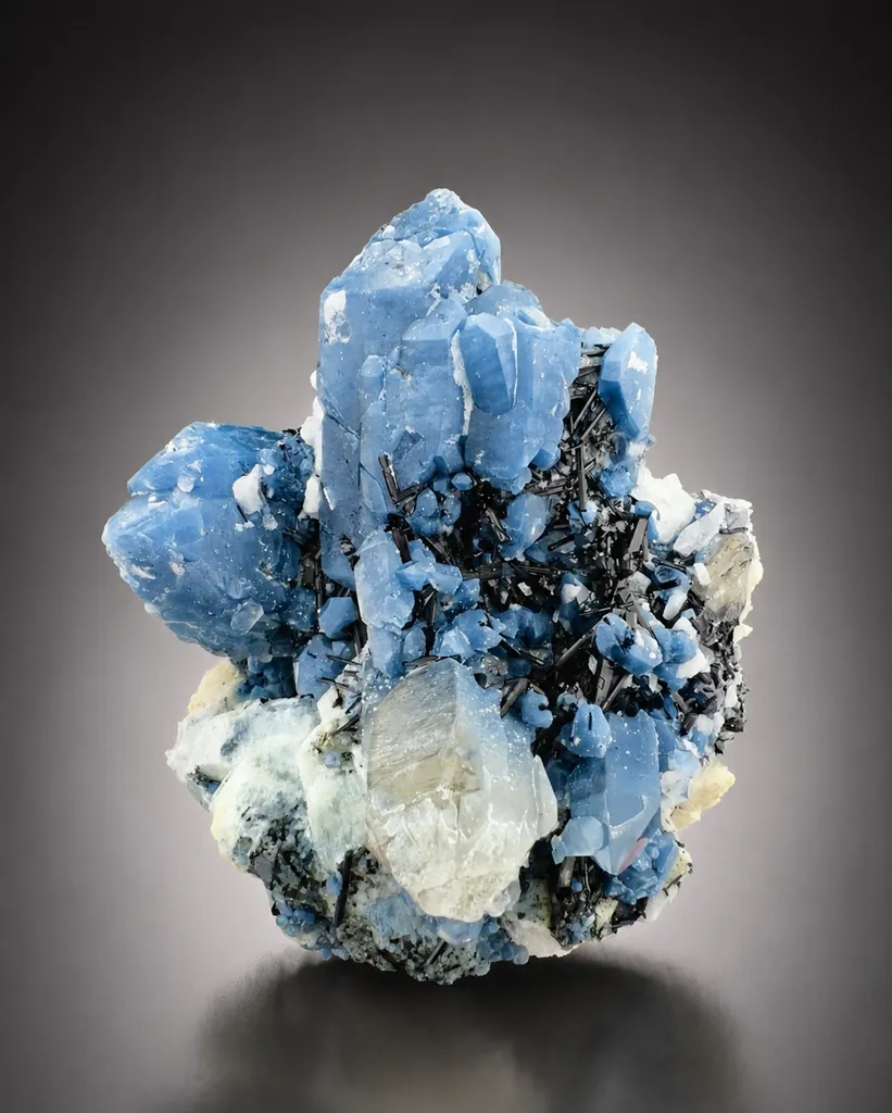 Indicolite Quartz with Schorl Tourmaline from Afghanistan, Nuristan - image 4