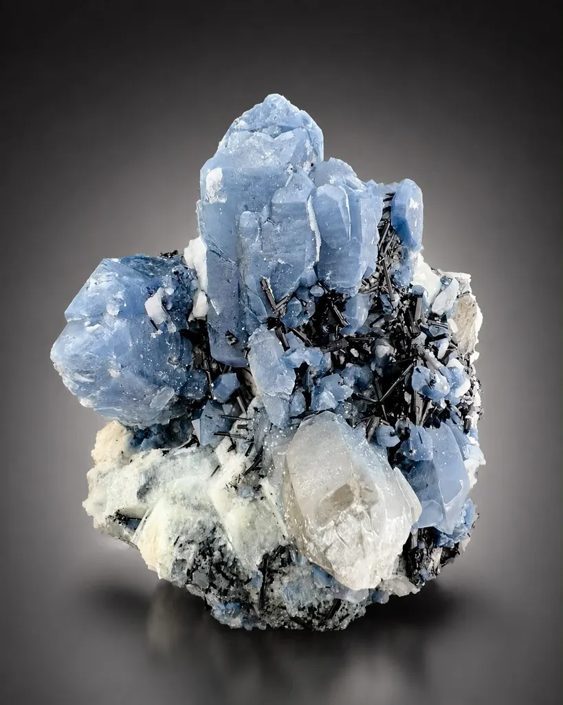 Indicolite Quartz with Schorl Tourmaline from Afghanistan, Nuristan - image 5