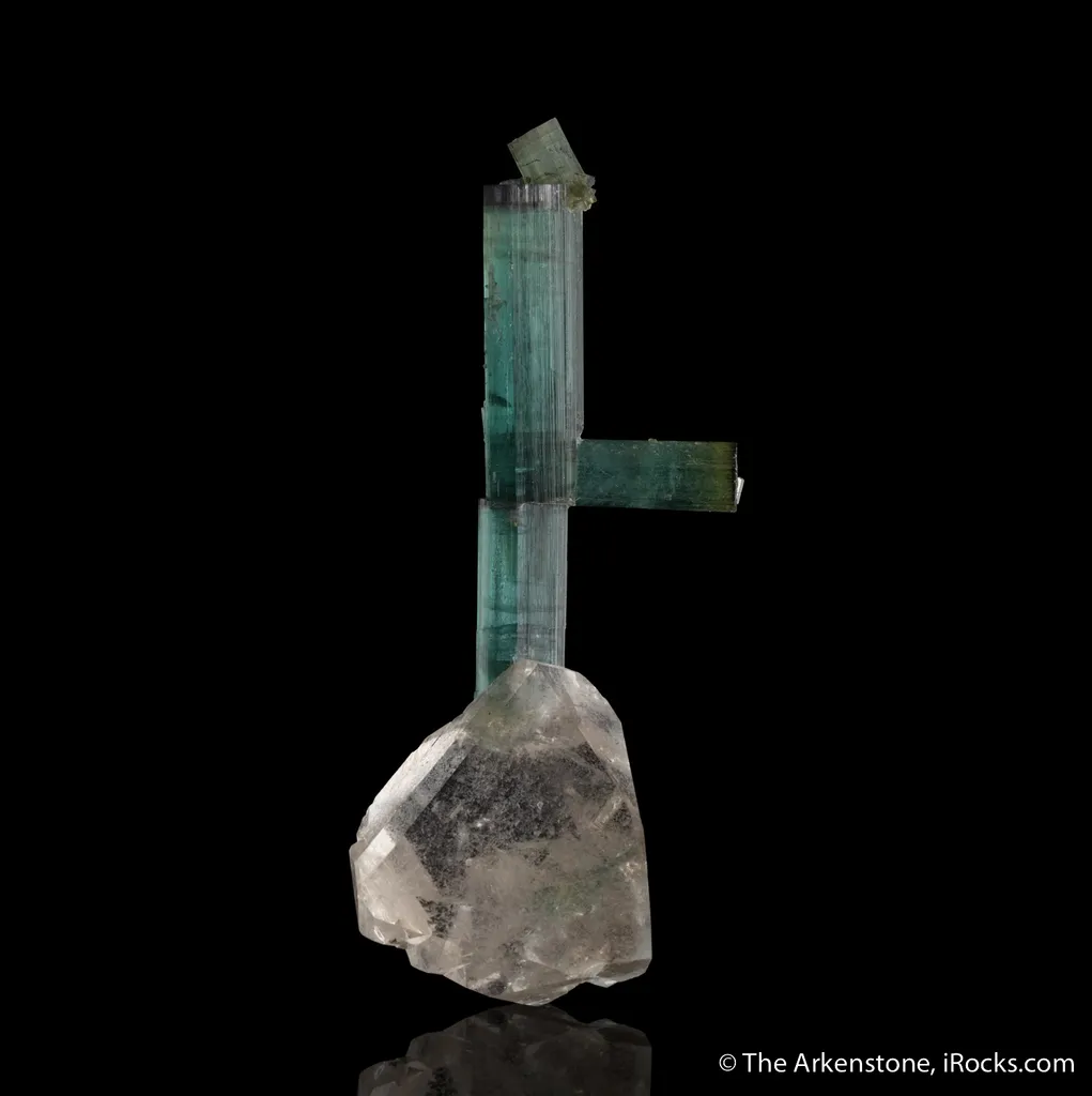 Indicolite Tourmaline on Quartz image