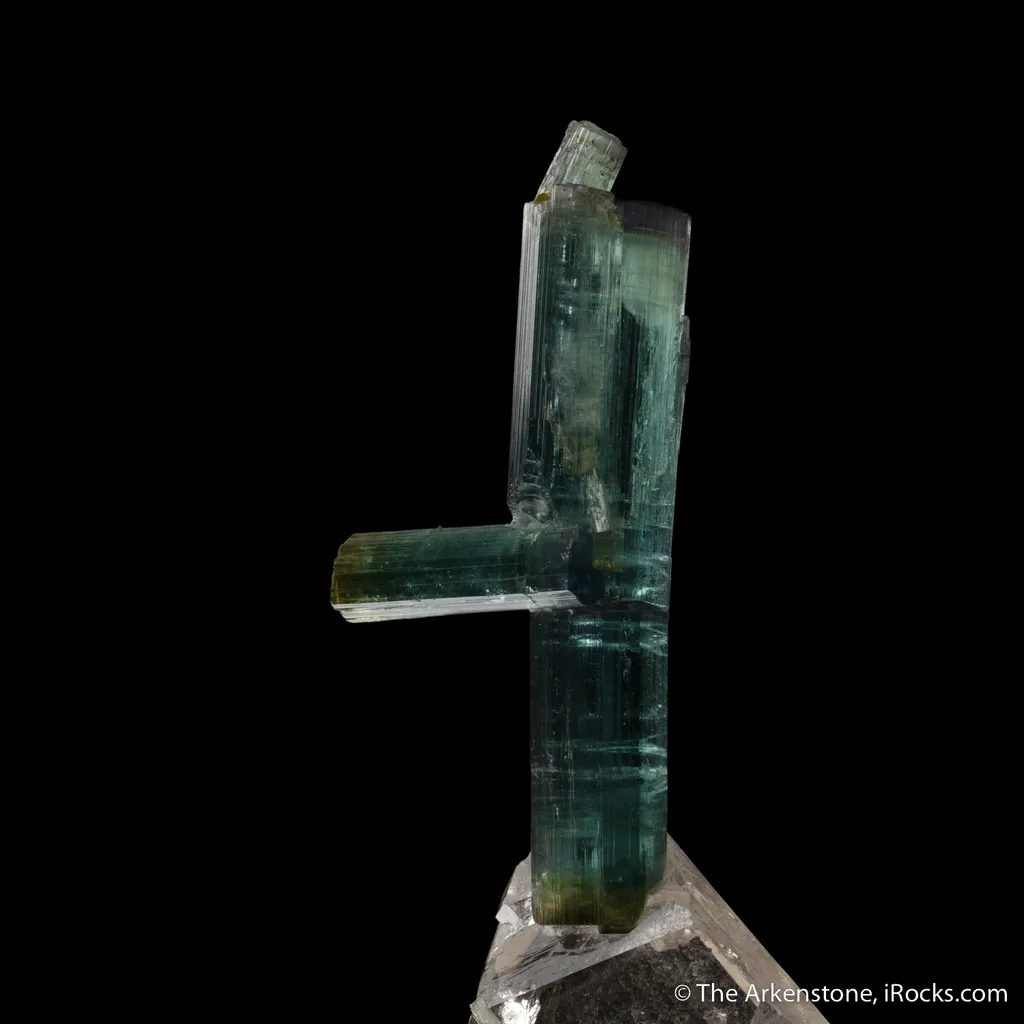 Indicolite Tourmaline on Quartz - image 3