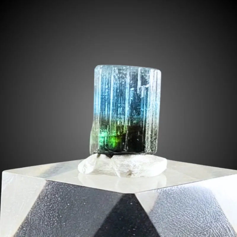 Indicolite Tourmaline with Green Zone from Afghanistan, Nuristan image