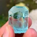 Ink Blue Aquamarine Crystal | Diamond Cut Blue Beryl with Phantom Clouds and Rainbow Inclusions - image 7