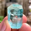 Ink Blue Aquamarine Crystal | Diamond Cut Blue Beryl with Phantom Clouds and Rainbow Inclusions - image 5