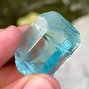 Ink Blue Aquamarine Crystal | Diamond Cut Blue Beryl with Phantom Clouds and Rainbow Inclusions - image 4