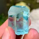 Ink Blue Aquamarine Crystal | Diamond Cut Blue Beryl with Phantom Clouds and Rainbow Inclusions - image 3