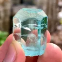 Ink Blue Aquamarine Crystal | Diamond Cut Blue Beryl with Phantom Clouds and Rainbow Inclusions - image 2