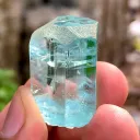 Ink Blue Aquamarine Crystal | Diamond Cut Blue Beryl with Phantom Clouds and Rainbow Inclusions - image 6