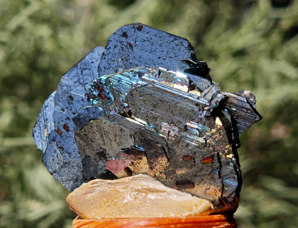 Intensely iridescent Hematite and Rutile from Cavradi Gorge, Sedrun, Switzerland image