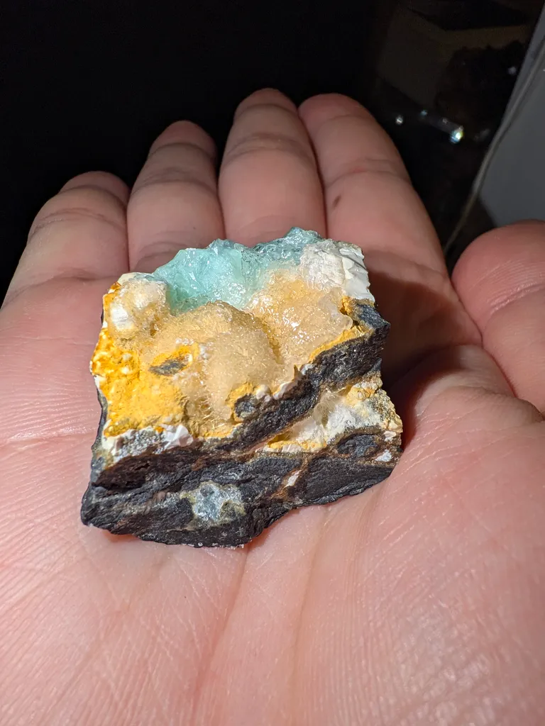 Iran, Kushk Mine — Phosphophyllite, Wavellite & Gypsum | 44.4 g - image 2