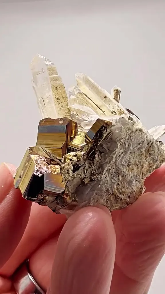 IRIDESCENT Pyrite MEETS Quartz image