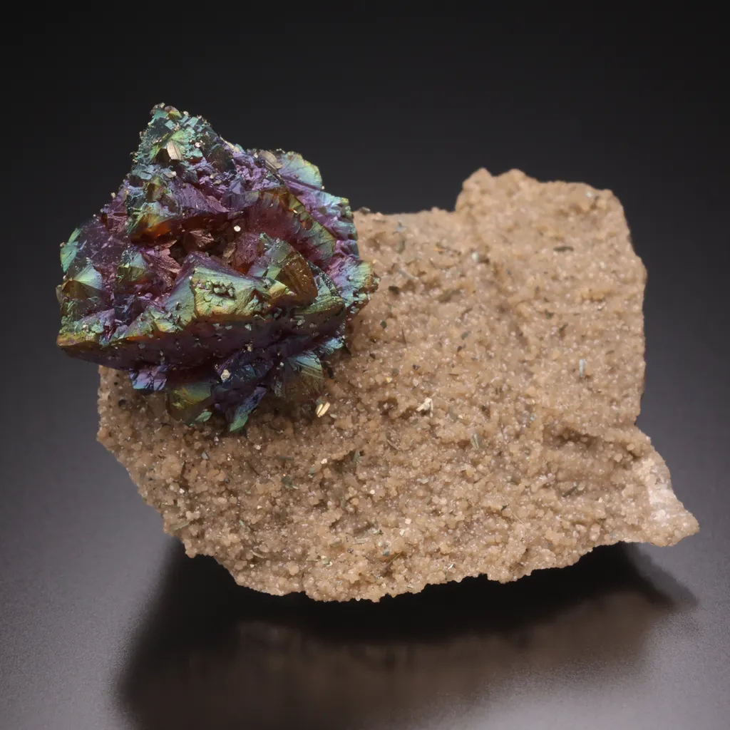 Iridescent Sphalerite with Marcasite image