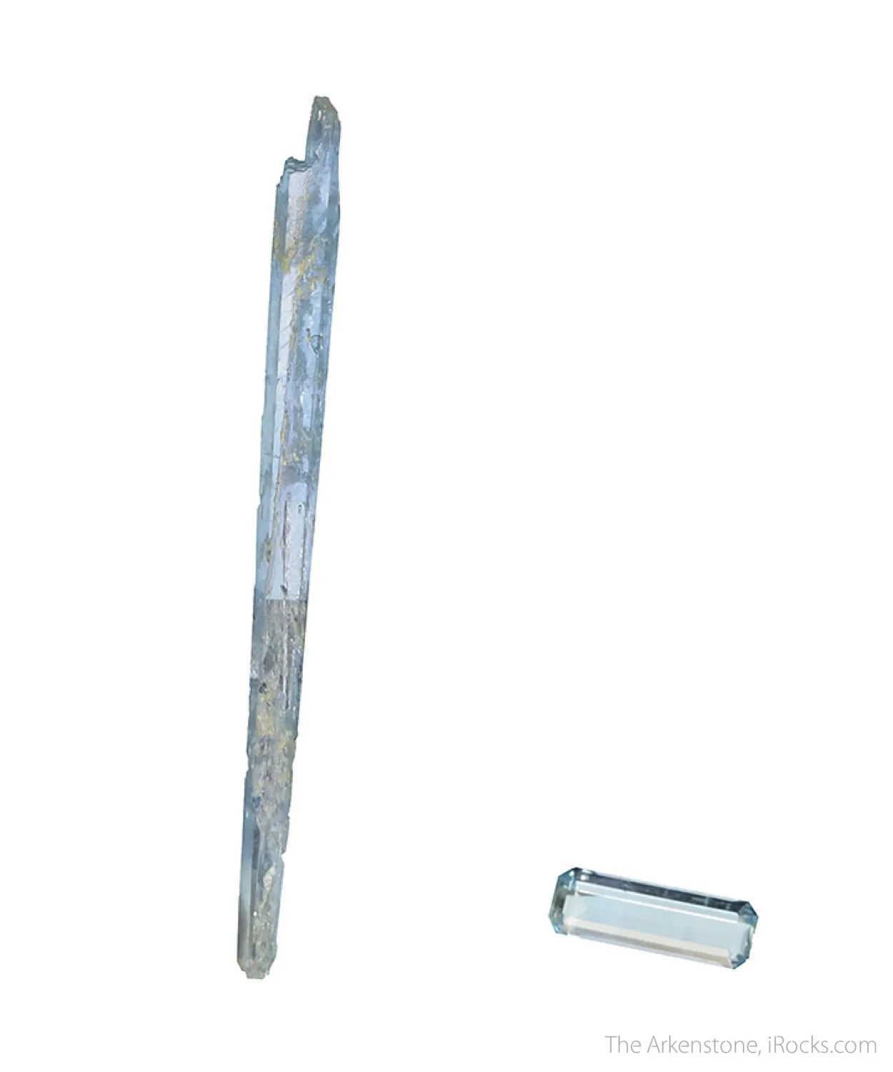 Jeremejevite (rough and cut set) - image 1