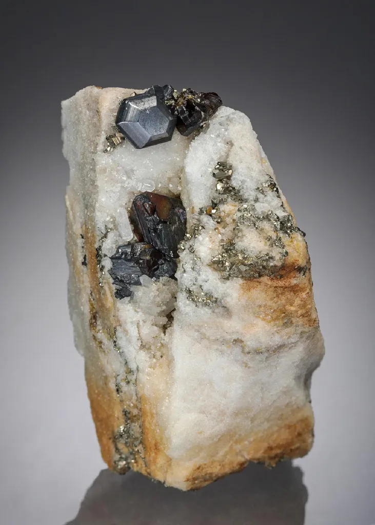 Jordanite with Sphalerite Pyrite and Quartz image