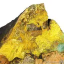 Kamotoite and Astrocyanite With Uranophane on Uraninite - image 2