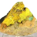 Kamotoite and Astrocyanite With Uranophane on Uraninite - image 1