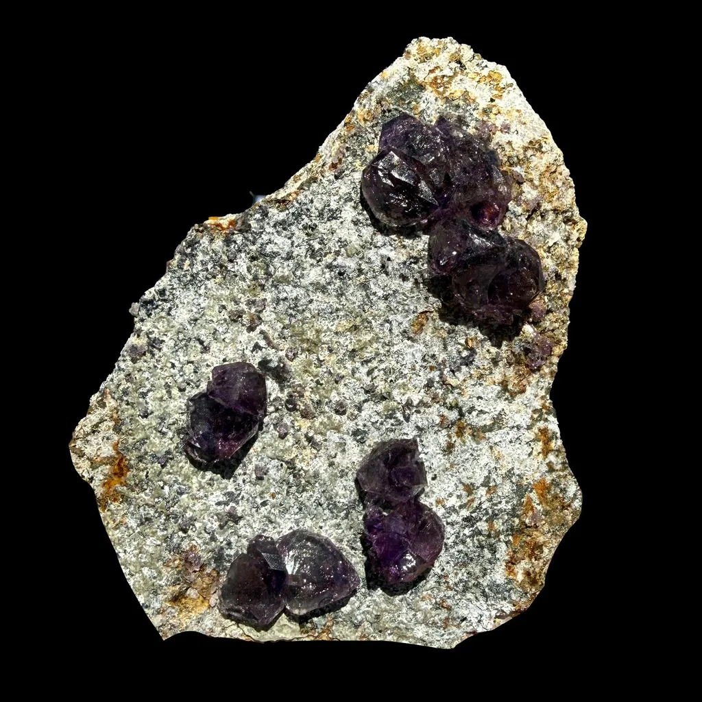 Karur Amethyst Crystal Cluster on Matrix – Deep Purple Natural Quartz Specimen India | Collector Grade Raw Mineral image