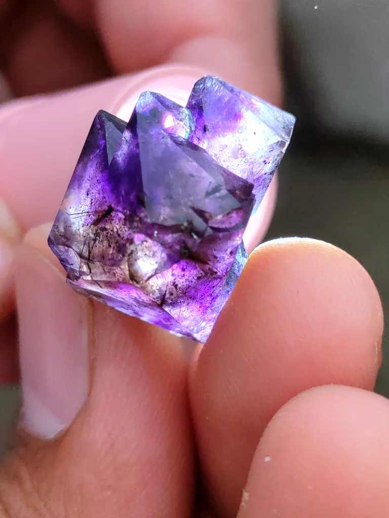 Karur Amethyst crystal in Rutiles Natural Mineral specimen Crystal - image 2