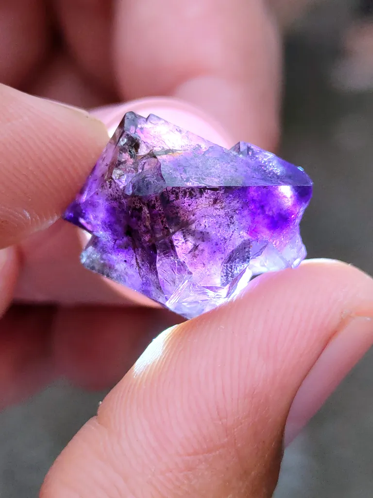Karur Amethyst crystal in Rutiles Natural Mineral specimen Crystal - image 9