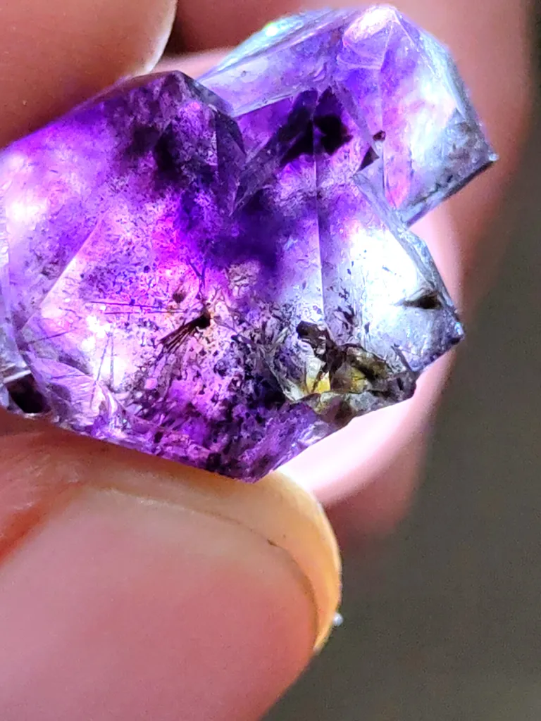 Karur Amethyst crystal in Rutiles Natural Mineral specimen Crystal - image 7